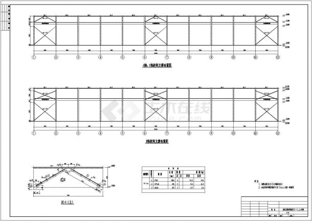 某44米跨轻钢门式刚架厂房结构施工图-图二