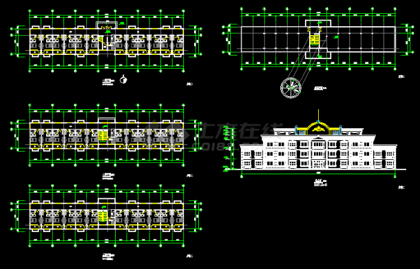 三层酒店式公寓建筑设计CAD施工图-图一