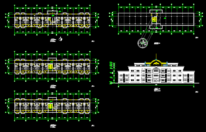 三层酒店式公寓建筑设计CAD施工图_图1