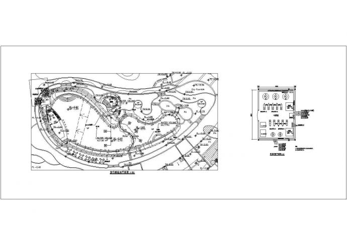 某游泳馆一层框架结构泳池给排水管道设计方案图_图1