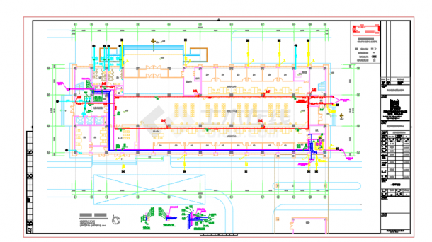 某市行政综合楼便民服务中心给排水设计施工图-图一