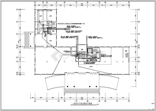 某地区公司办公楼电气设计施工总套图-图一