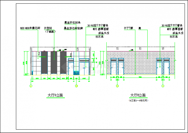 某地高档名城售楼中心装修CAD设计施工图-图二