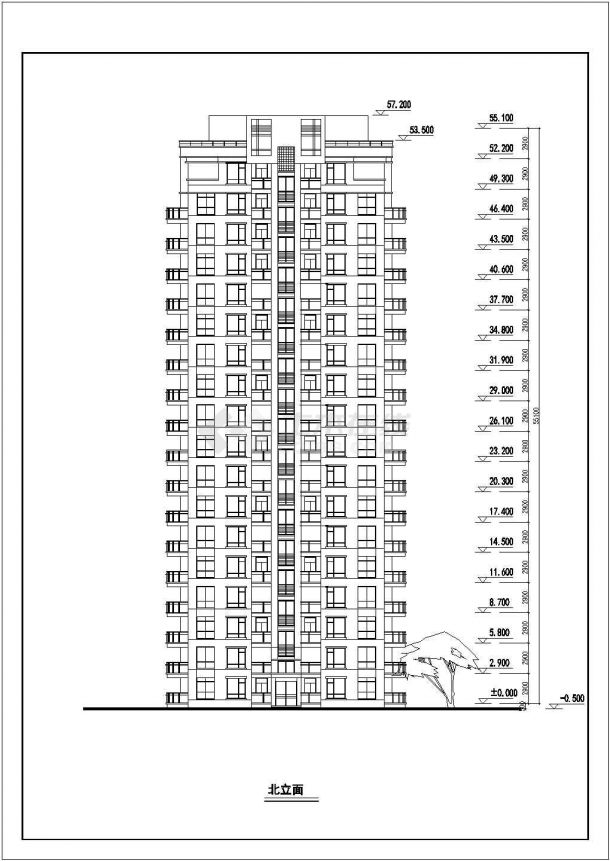 航运新村高层2号住宅建筑设计CAD施工图-图二