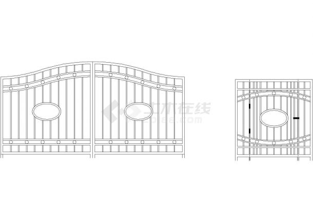 2个铁门建筑设计CAD施工图纸-图一