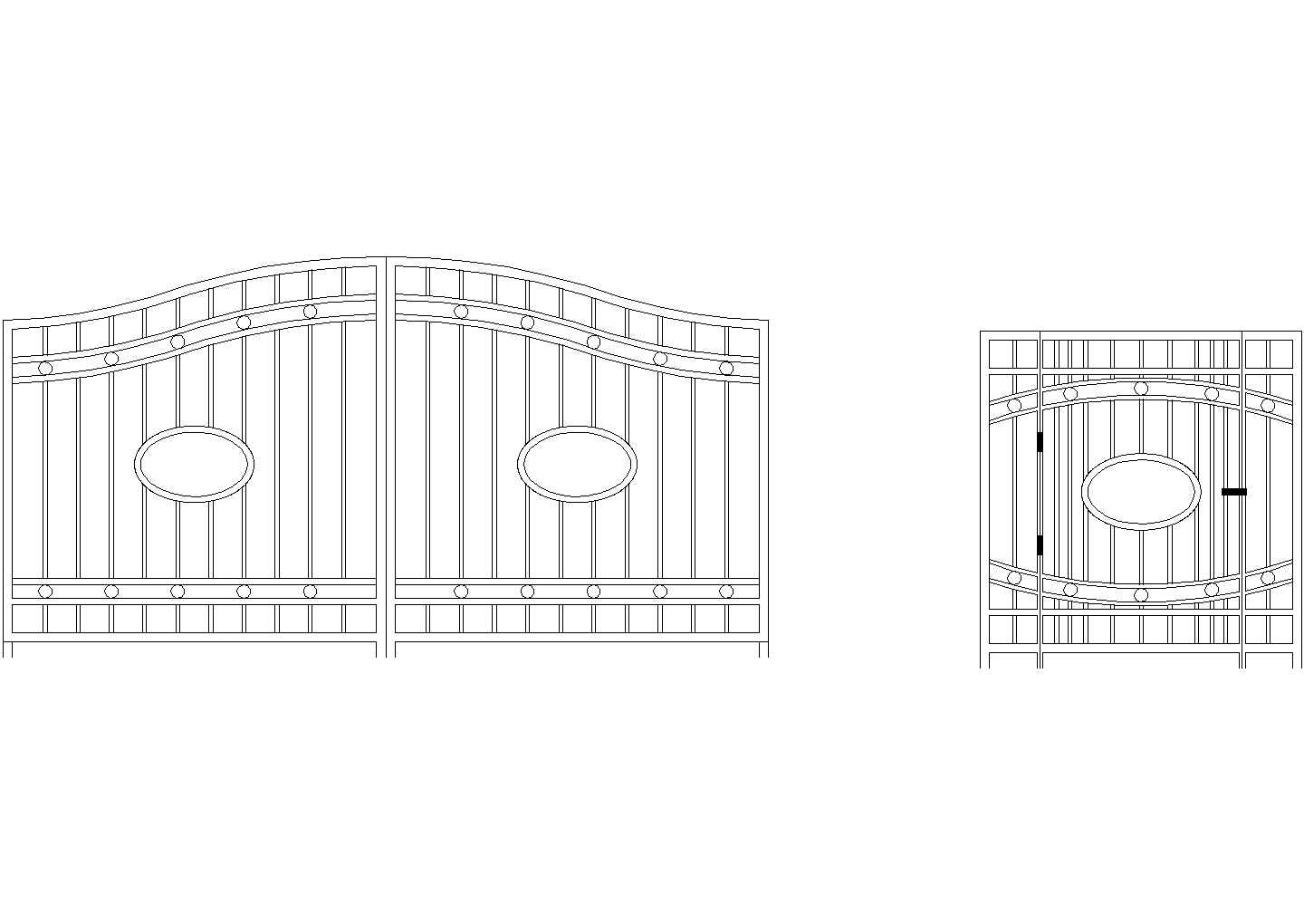 2个铁门建筑设计CAD施工图纸