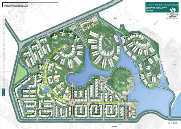万科广州四季花园总平面图-图一