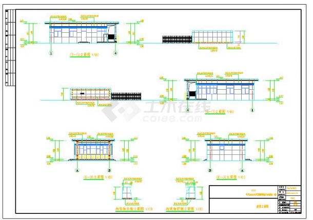 基地项目2套单层门卫大门全套设计施工图-图二