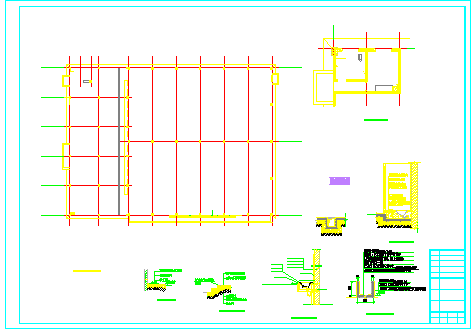 食堂施工图混凝土框架和钢结构结合-图一