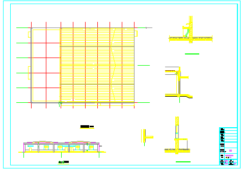 食堂施工图混凝土框架和钢结构结合-图二