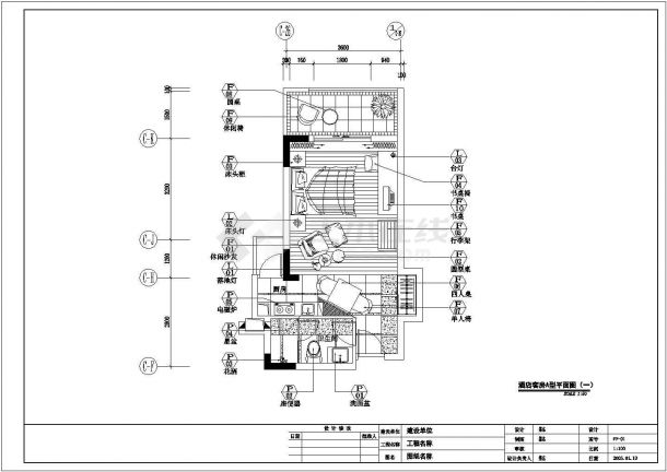 酒店客房设计方案及施工全套CAD平面图-图二