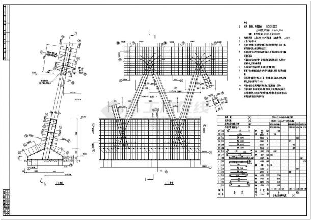 某自然通风冷却塔结构设计施工图纸-图二