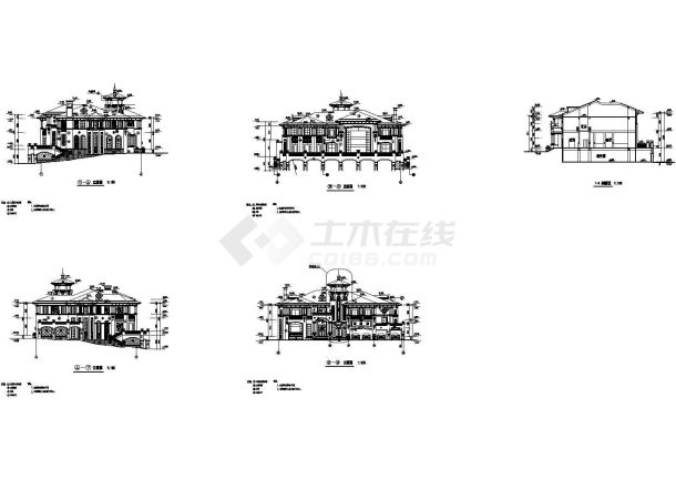 深圳观澜高尔夫别墅建筑方案及施工图D型别墅-图一