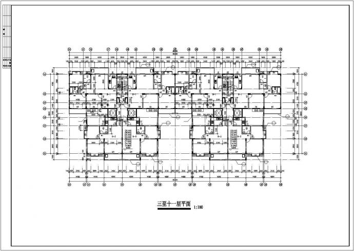 宿舍楼5栋施工设计方案全套CAD图纸_图1