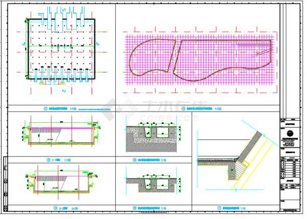 某地大型室内游泳馆建筑设计施工CAD图-图二