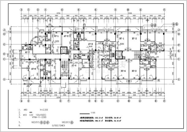 某地高层商住楼建筑设计图（标注详细）-图二