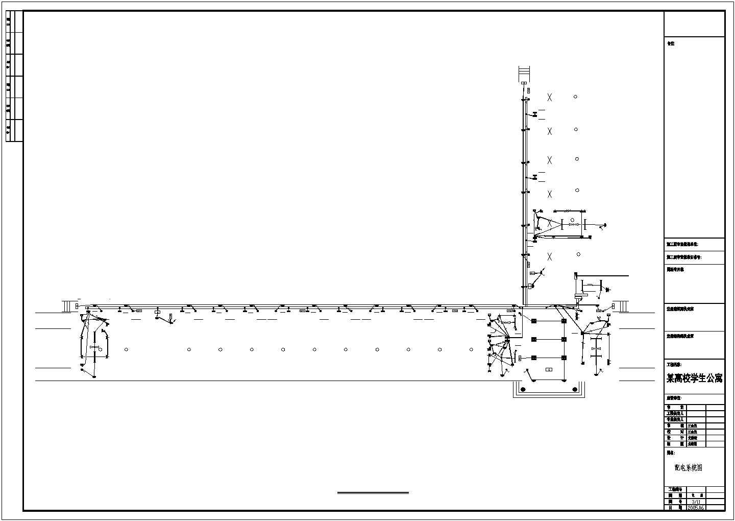 某高校公寓楼设计平面图电气设计施工CAD图