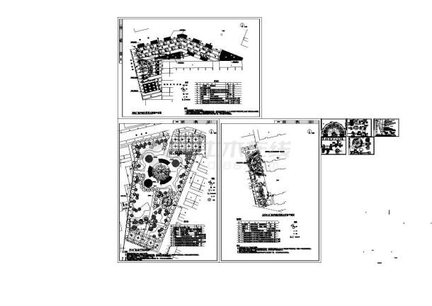 广场绿化方案及施工CAD图(标注明细）-图一