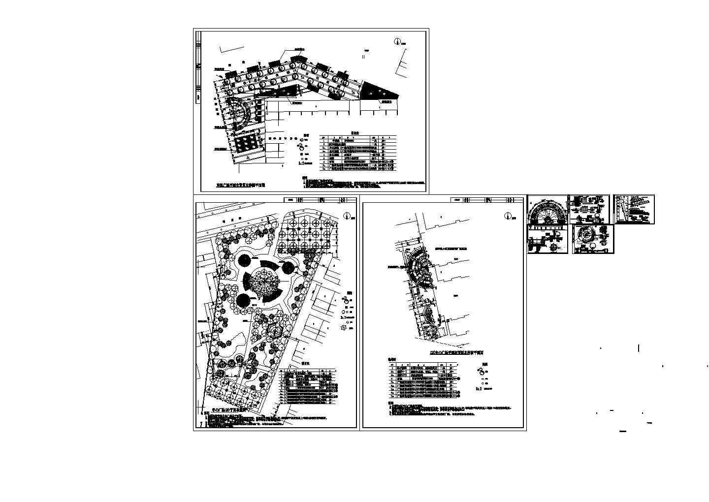 广场绿化方案及施工CAD图(标注明细）