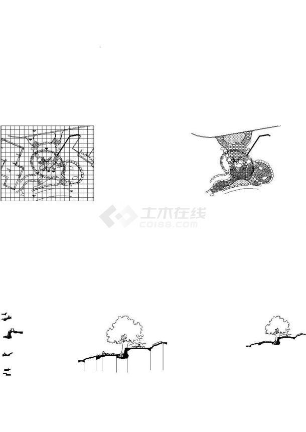 某地区古树广场建造CAD详图-图二