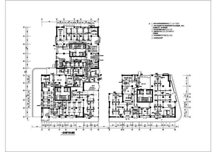 某地区商住公寓中央空调经典系统cad施工设计图_图1