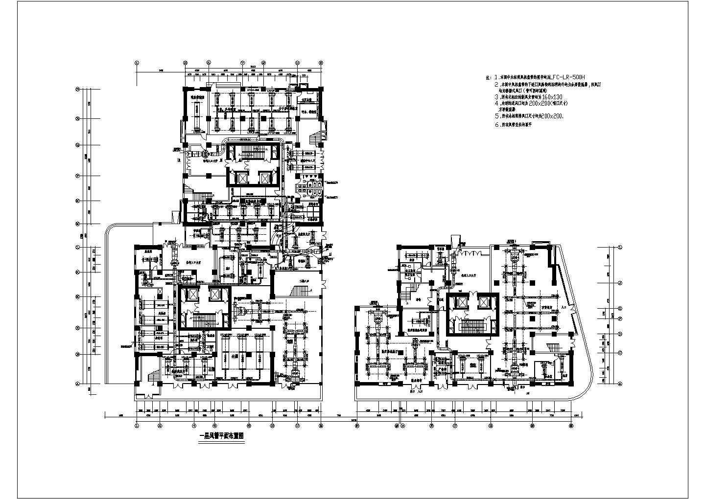 某地区商住公寓中央空调经典系统cad施工设计图
