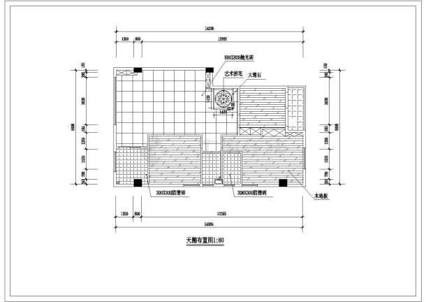 某地套房简单装修CAD设计施工图纸-图二