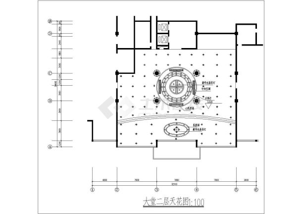 西餐厅一层设计施工CAD建筑平面图-图一