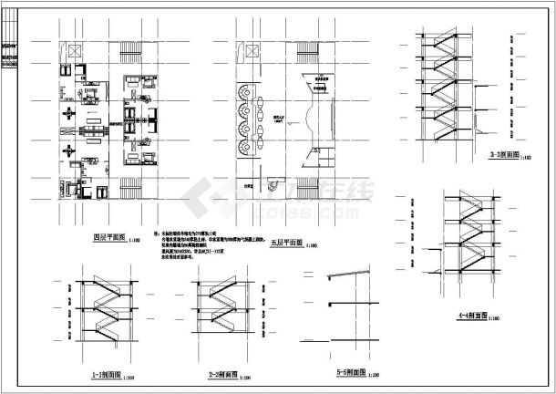 洗浴中心平面建筑设计施工CAD图-图二