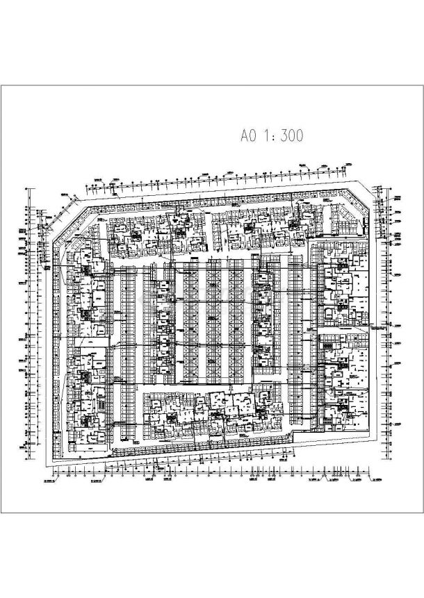某大型住宅小区地库电气CAD设计图-图一