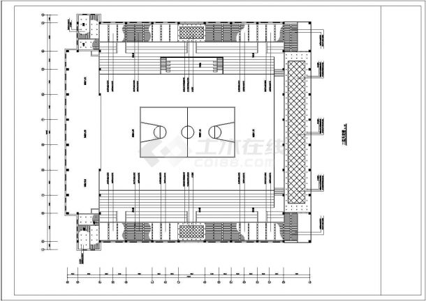 某地大型体育馆装修CAD设计施工图-图二