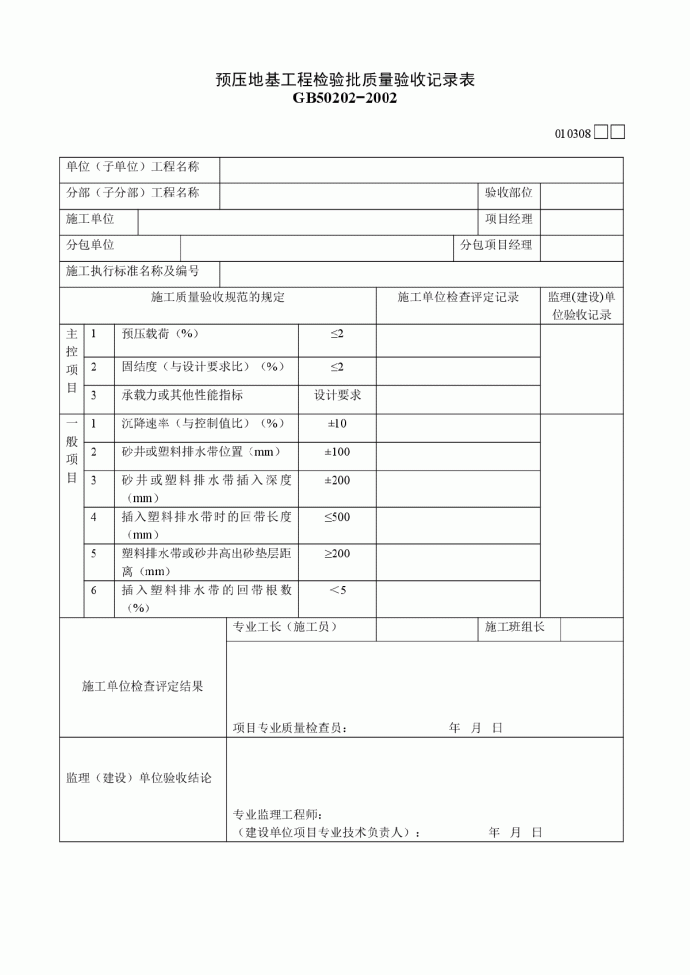 建筑工程常用表格_图1