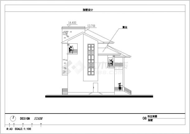 别墅设计方案及施工全套CAD平面图-图二