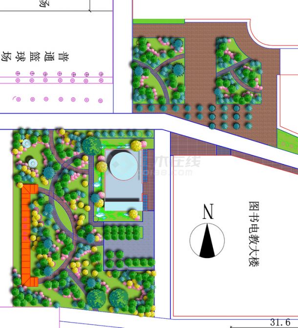 某电校小游园景观设计方案2-图一