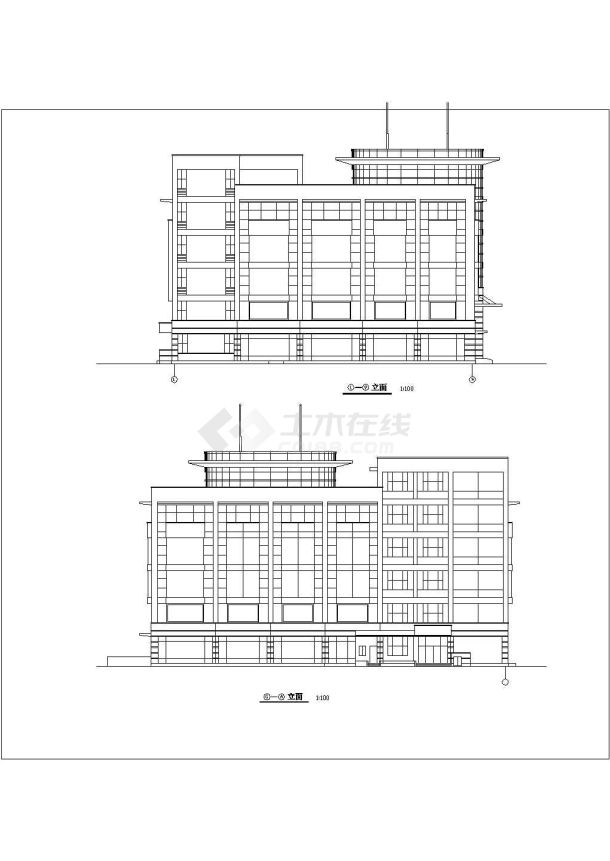 岳堤超市设计施工CAD建筑方案详细图-图一