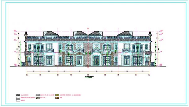 2层联排别墅建筑设计施工图CAD图纸-图二