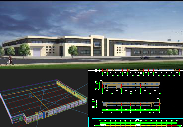 低造价厂房（CAD图，效果图，MAX模型）