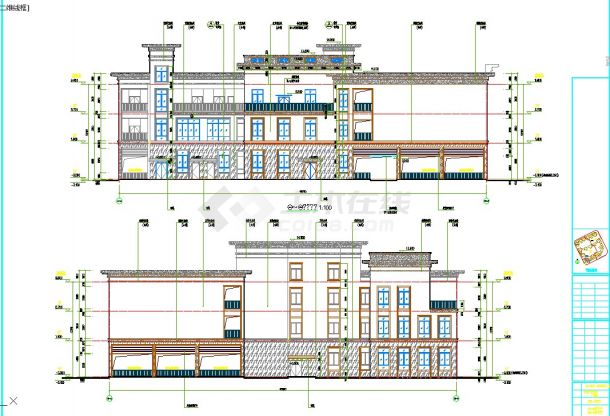 3层12班幼儿园含SU模型建筑设计施工图-图二
