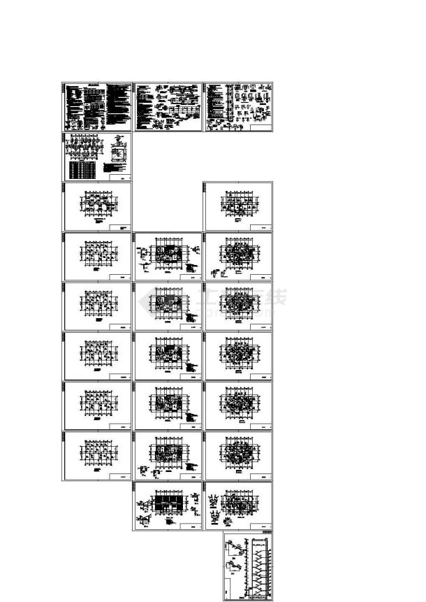 2000平米七层框架住宅施工组织设计及工程量清单（含建筑、结构图，平面图，网络图）-图二