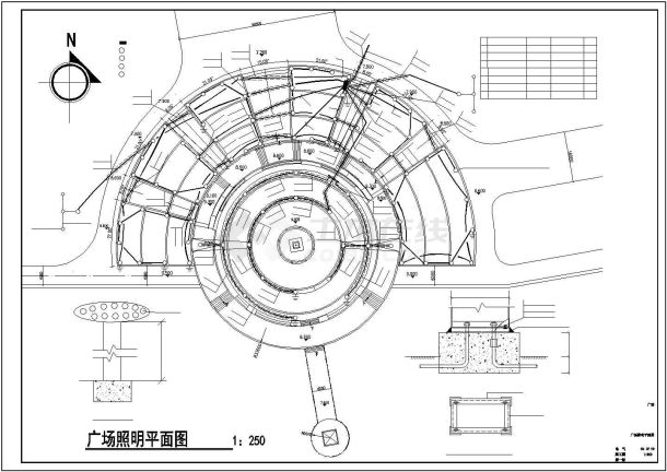 某地区小区电气总图-东方明珠广场景观照明-图一