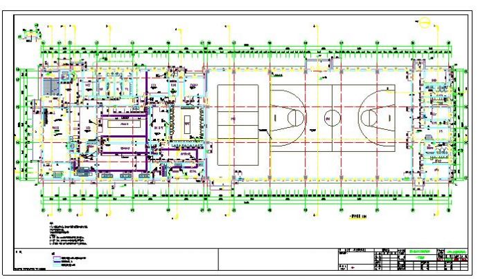某地中小学2层食堂风雨操场全专业设计施工图_图1
