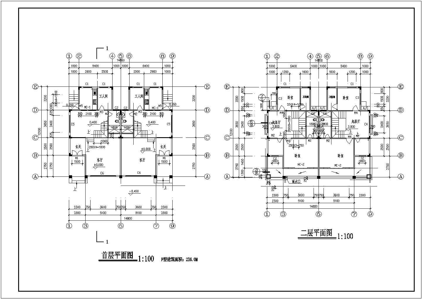 某地区简单小型三层别墅建筑设计图纸