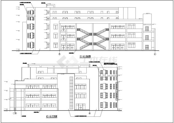 某学校食堂建筑cad施工设计方案图纸-图二