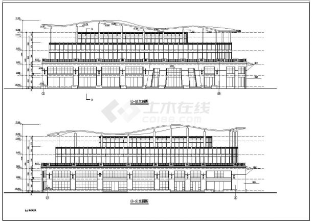会所建筑施工图的完整CAD设计图纸-图一