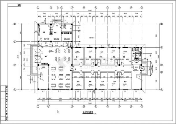 食堂宿舍综合楼建筑设计方案全套CAD图纸-图一