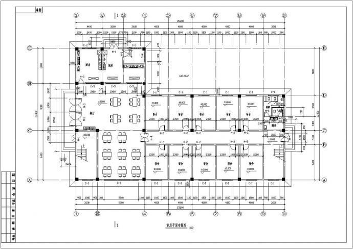 食堂宿舍综合楼建筑设计方案全套CAD图纸_图1