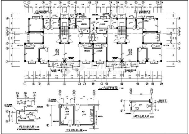 住宅设计及施工方案全套CAD平面图-图二