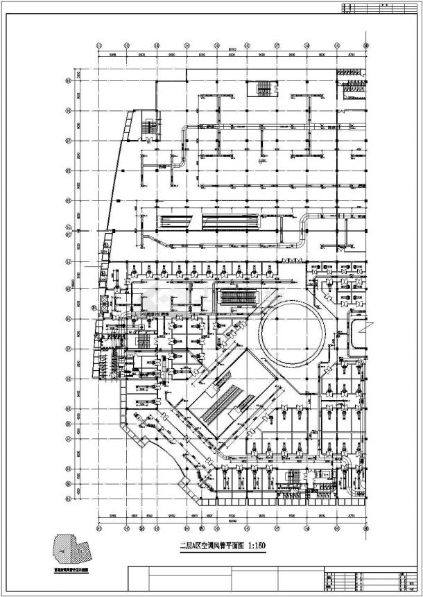 市大型广场空调整套cad平面图纸-图二