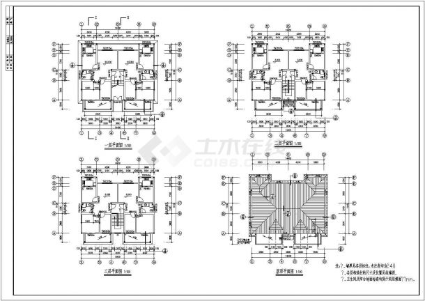 494.55平米中学专家楼建筑施工图-图一