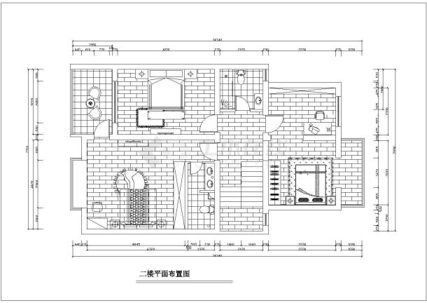 某二层复式家装CAD施工图纸（附效果图）-图一